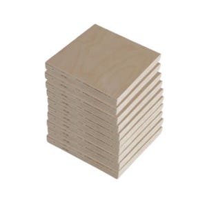 Plywood Boards Natural Wood - 10 pieces - 12 x 12 cm - Ready-to-use - Craft boards - Wooden Boards -  Blank Craft Boards