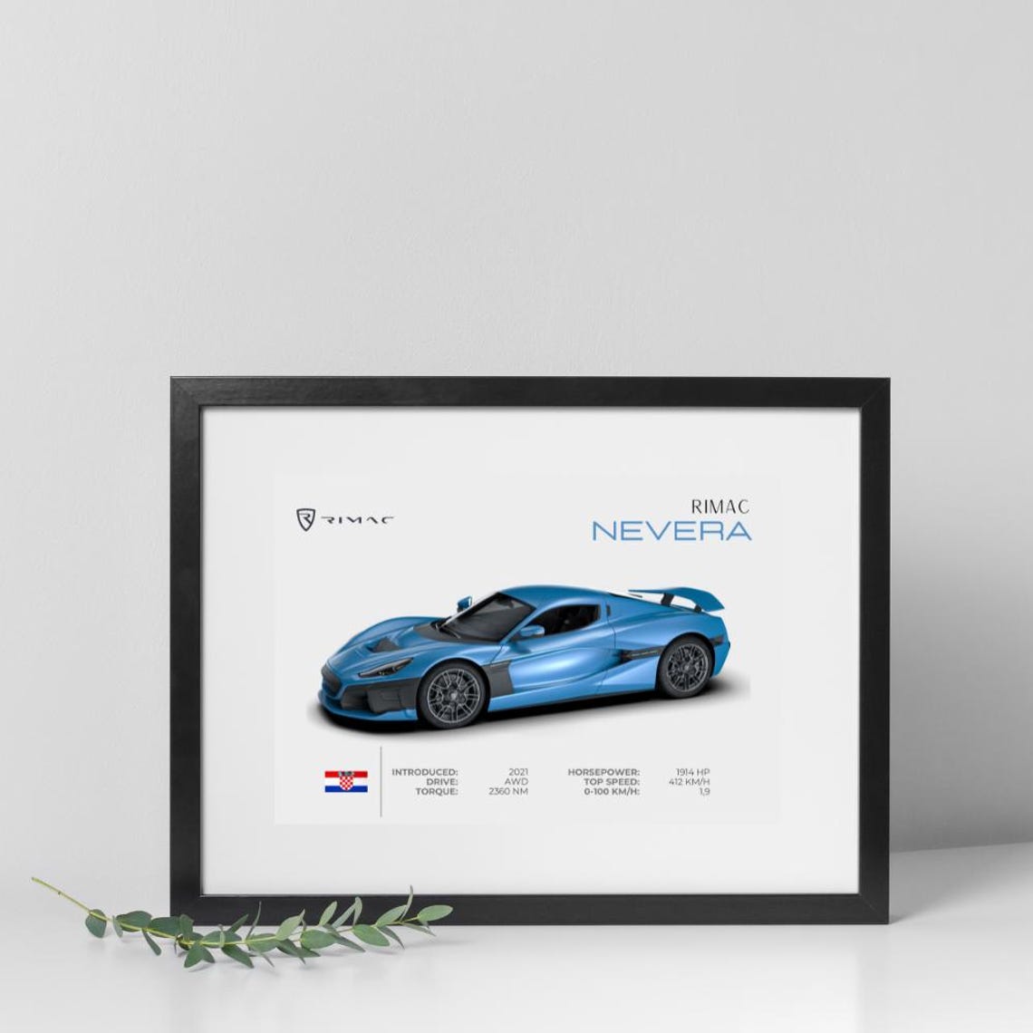Rimac Nevera Poster | Digital Download | Printable Car Poster ...