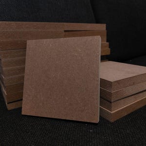 MDF Boards Natural Wood - 25 pieces - 12 x 12 cm - Ready-to-use - Craft boards - Wooden Boards -  Blank Craft Boards