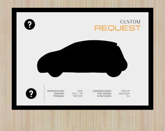 Custom Car Poster with Specs | Digital Download | Printable Car Poster | Own Car Poster | Car Spec Poster | Car Home Deco Poster