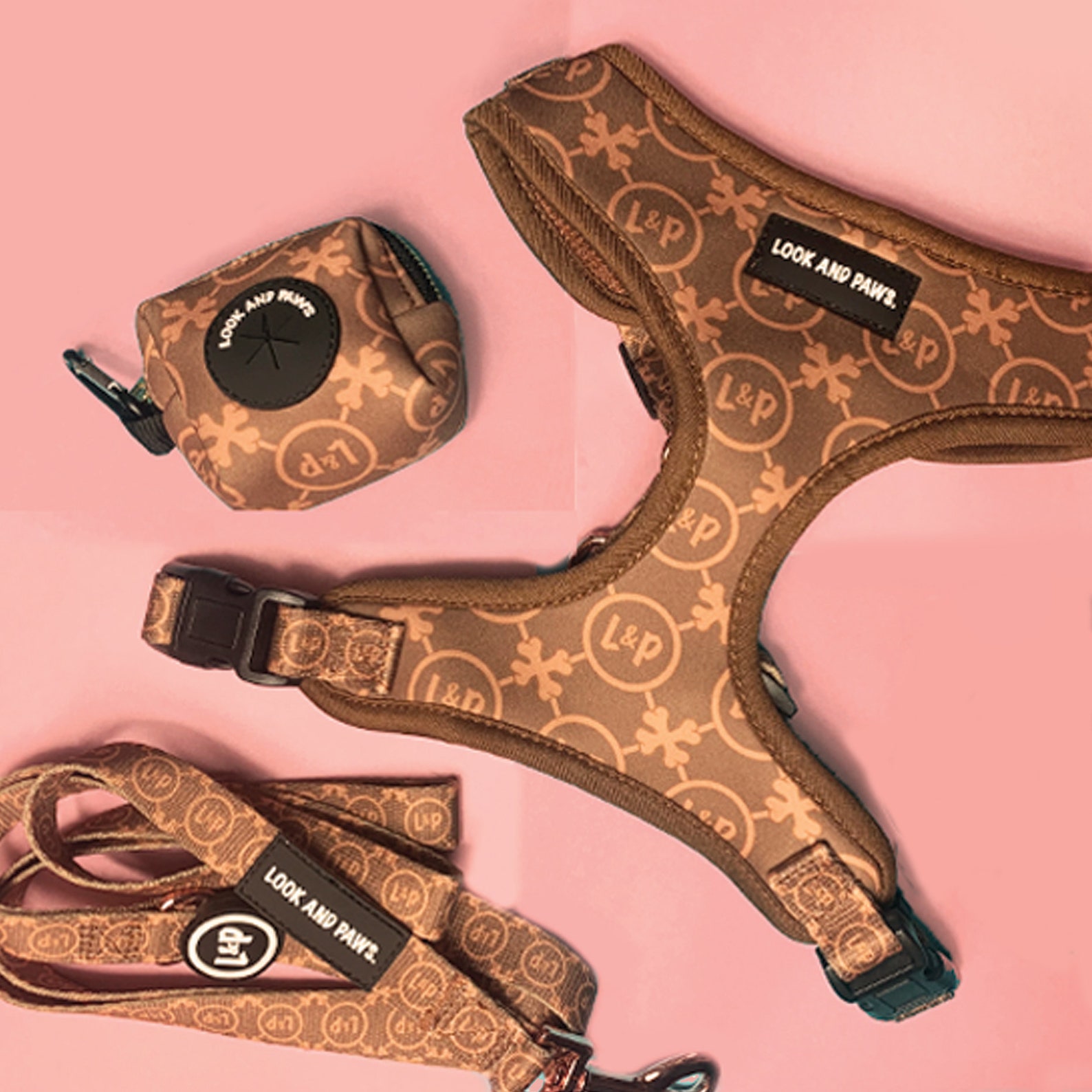 BUNDLE Adjustable Dog Harness Lead and Poop Bag Holder Set Etsy New