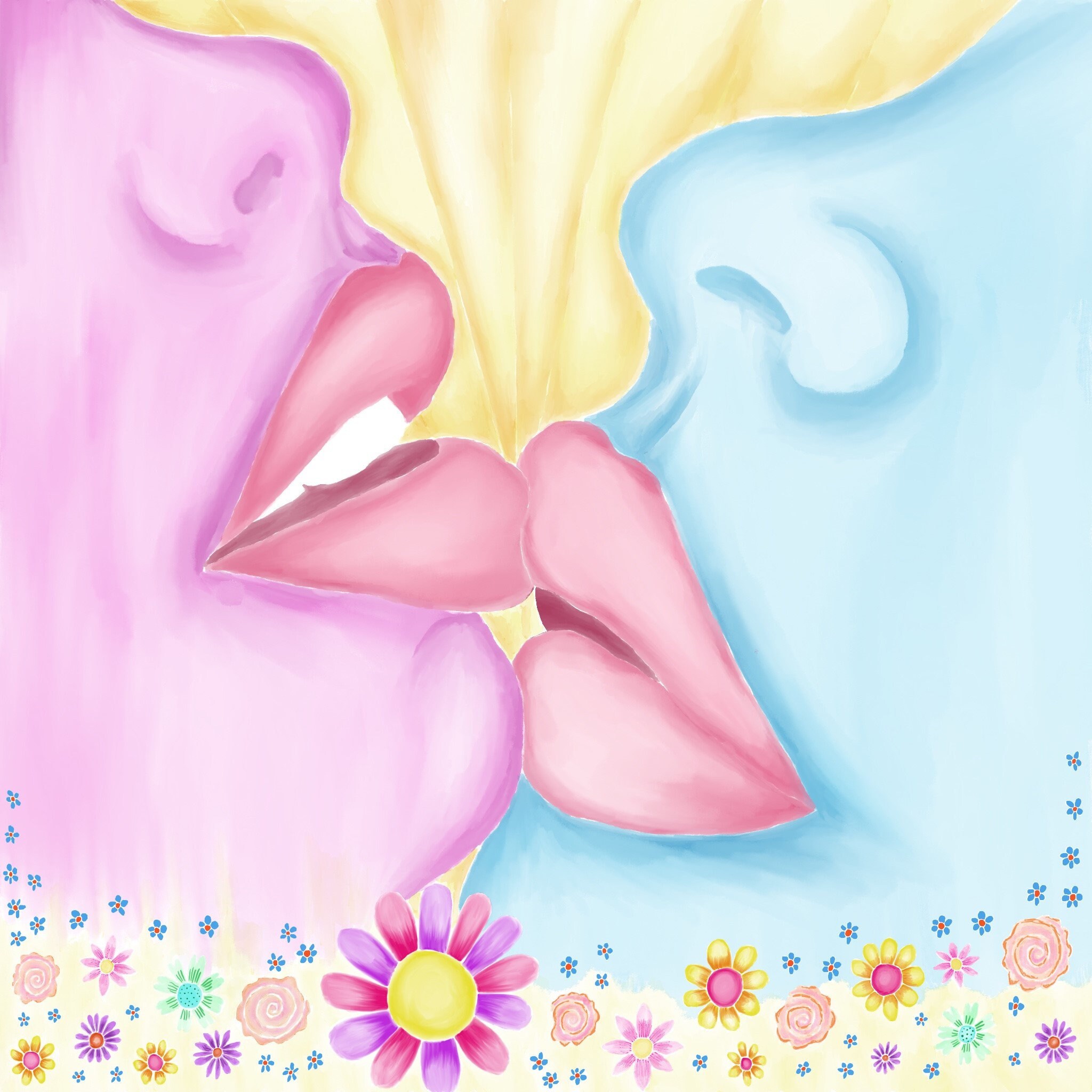 Divine Kiss Art Print Spiritual Art Goddess Art Divine Etsy Uk