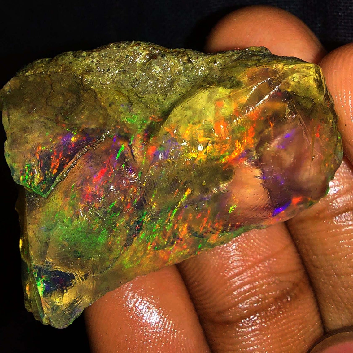 6390 Cts Natural Ethiopian Fire Opal Play Of Color Certified Etsy