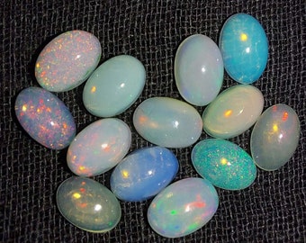 Sky Blue Ethiopian Opal GemstoneCabochon Ethiopian Opal Loose GemstoneOpal Cabs & StoneCrystal Opal Oval Shape9x7x3mmT-419
