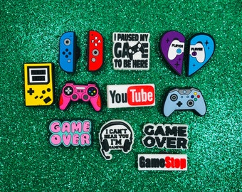 6pc Gamers Paradise Video Game Controllers Shoe charms Headphones Croc charms 6pc Gamers Paradise Video Game Controllers Shoe charms Headphones Croc charms