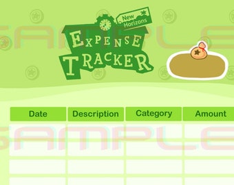 Animal Crossing Expense Tracker Budget Tool and Notes Page Printable Download