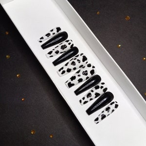 MOO! Black and White Cow Press On Nails || Cow Print Nails
