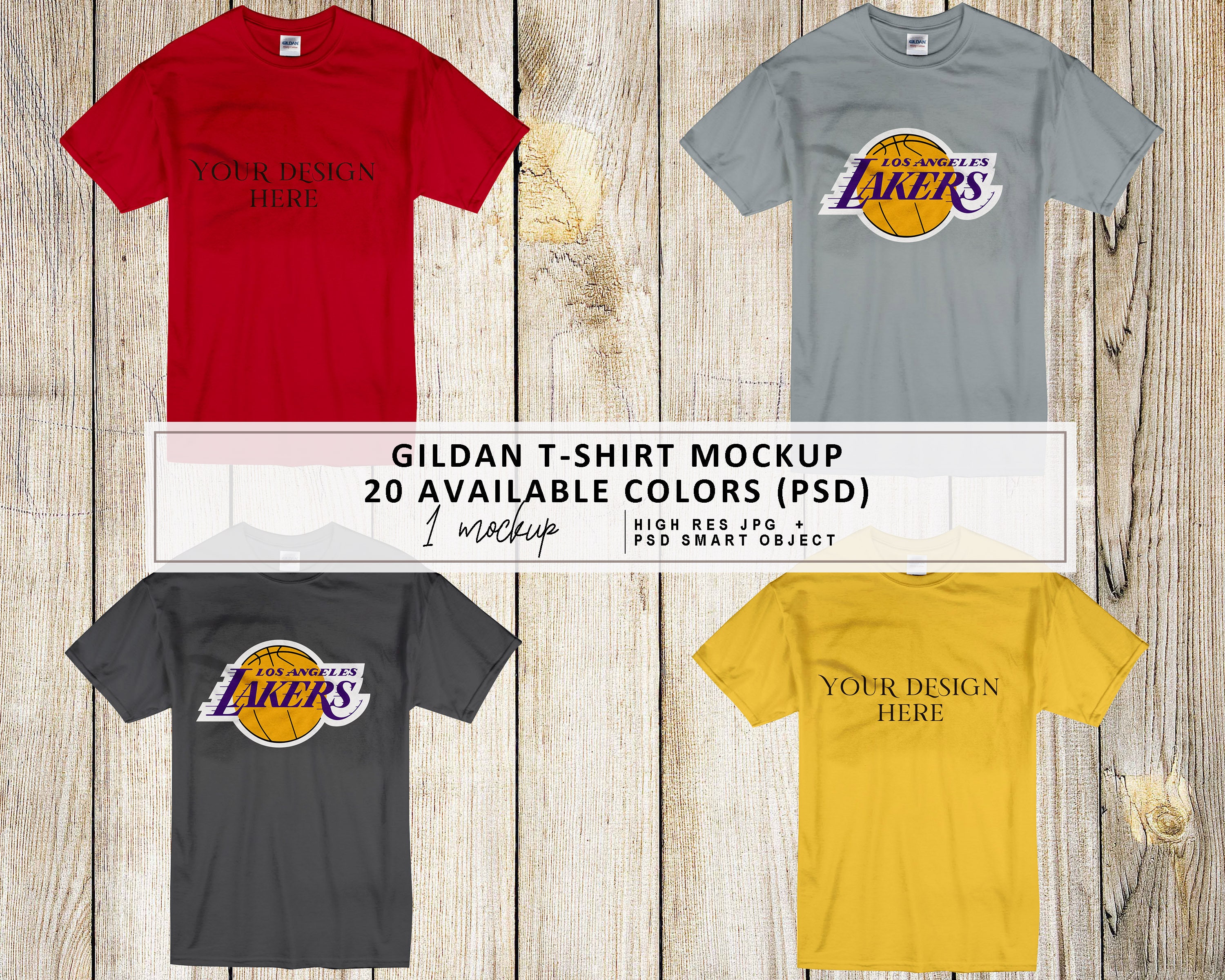 Download Colorful Gildan T Shirt Mockup 20colors In One Psd Etsy