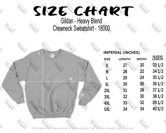gildan sweatshirt sizing