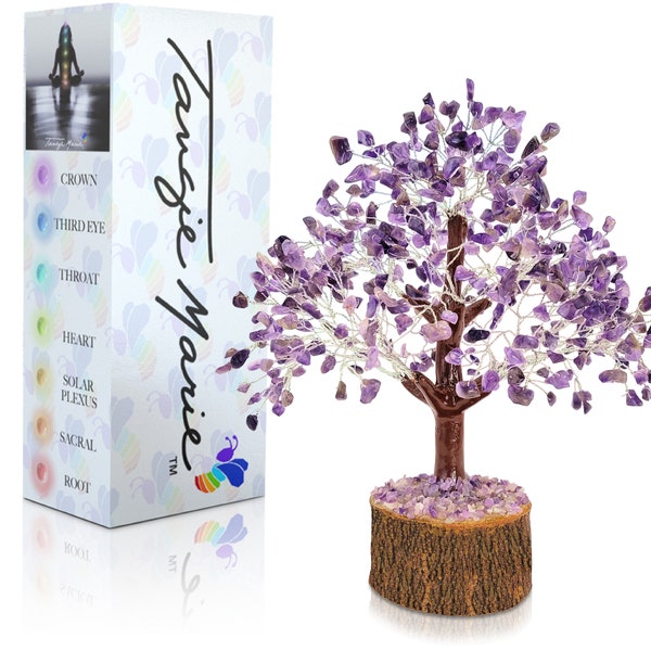 Tangie Marie 500 Stone Amethyst Gemstone Bonsai Tree Meditation Decor Spiritual Crystal Chakra Energy