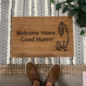 Welcome Home Good Hunter Doormat |  Bloodborne Doormat | Gifts for Gamers | Gamers Doormat | House Warming Gift | Gamers Housewarming Gift
