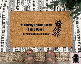 Psych TV Show Doormat - I'm Nobody's Pawn | Shawn and Gus Welcome Doormat | Psych House Warming Gift | House Warming Gift for Psych Fans