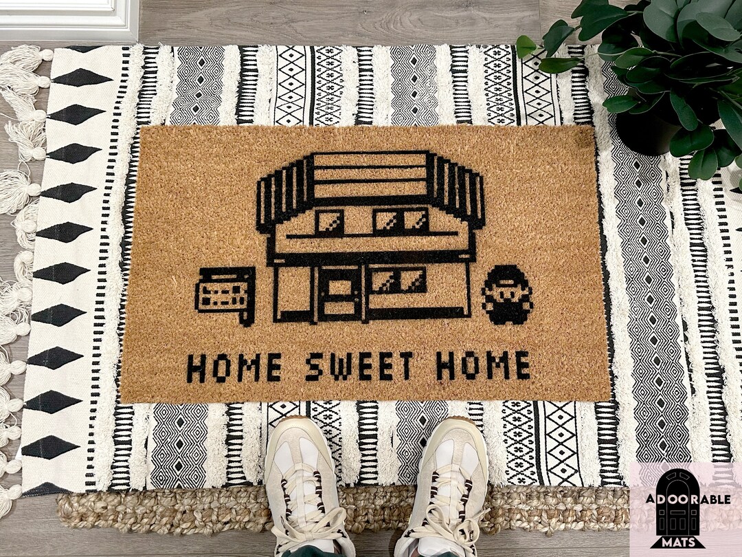 Home Sweet Home Pokemon Inspired Doormat Video Game Doormat Funny