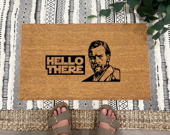Hello There Obi-Wan Star Wars Inspired Doormat | Star Wars Doormat | Star Wars Warming Gift | House Warming Gift for Star Wars Fans