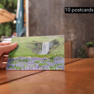 Cartões postais exclusivos do tremoço da cachoeira Skogafoss (10 unidades)