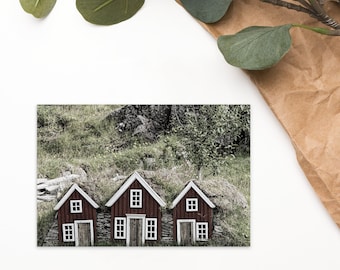 Elves Houses Unique Iceland Postcard