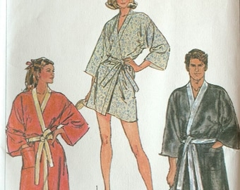 Uncut Vintage Simplicity Sewing Pattern 7441 Misses Size 14 Only. 1980s Kimono Robe - Dressing Gown in 2 Lengths. Womens lounge-sleep wear.