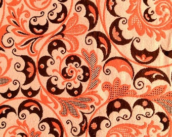 1970s Bold Floral Paisley Bedspread, Single. Woven Reversible Coverlet. DAMAGED Holes & Faults. Upcycle, Repair or Theatre Prop.