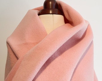 Vintage Peach Pink Wool - Mohair Fabric: Heavyweight Brushed Fabric. 1.3m + one remnant piece. Coats, Jackets, Hats.