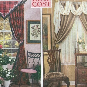 Curtain Sewing Pattern Uncut Vintage 90s. Simplicity 9399 Quick & Creative Rods, Finials. 5 Valance Patterns with 3 Side Panels variations image 5