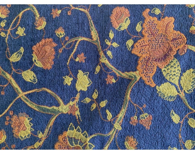 Jacobean Design Tapestry Upholstery Fabric Remnant. Modern Cotton