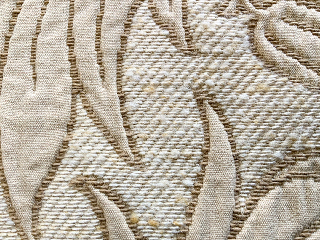 Heavyweight Upholstery Fabric Remnant 1m. Large Leaf Appliqué Etsy