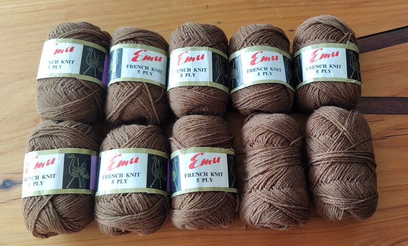 Vintage Emu Wool French Knit 5 Ply 28 Grams X 10 Skeins. 100% - Etsy