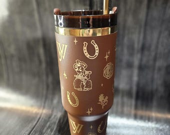 University of Wyoming Faux Stanley Wrap (Brown & Gold)