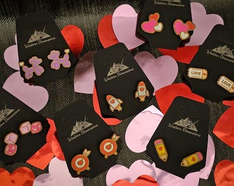 Hand Painted Valentine Earring Studs
