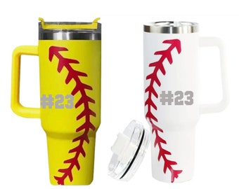 Personalized Softball/Baseball 40oz Mug with Handle