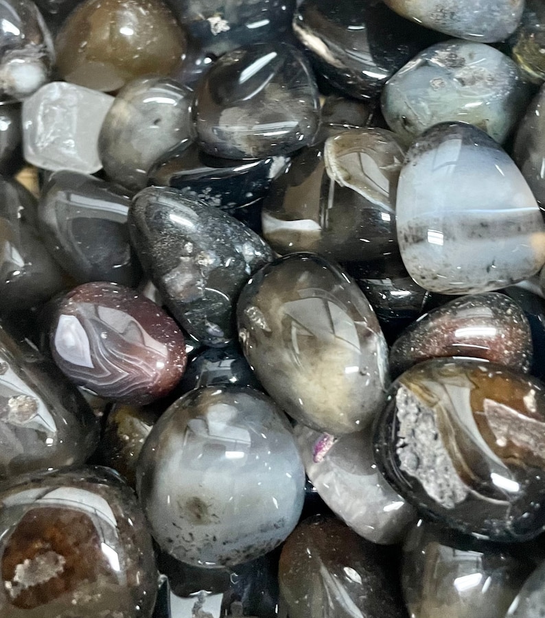 High Quality Black Agate Tumble Stone High Quality Black Agate Tumble Stone