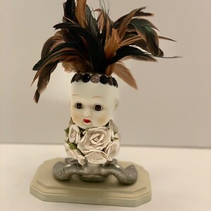 MIRIAM mixed media art OOAK doll art assemblage art BOHO