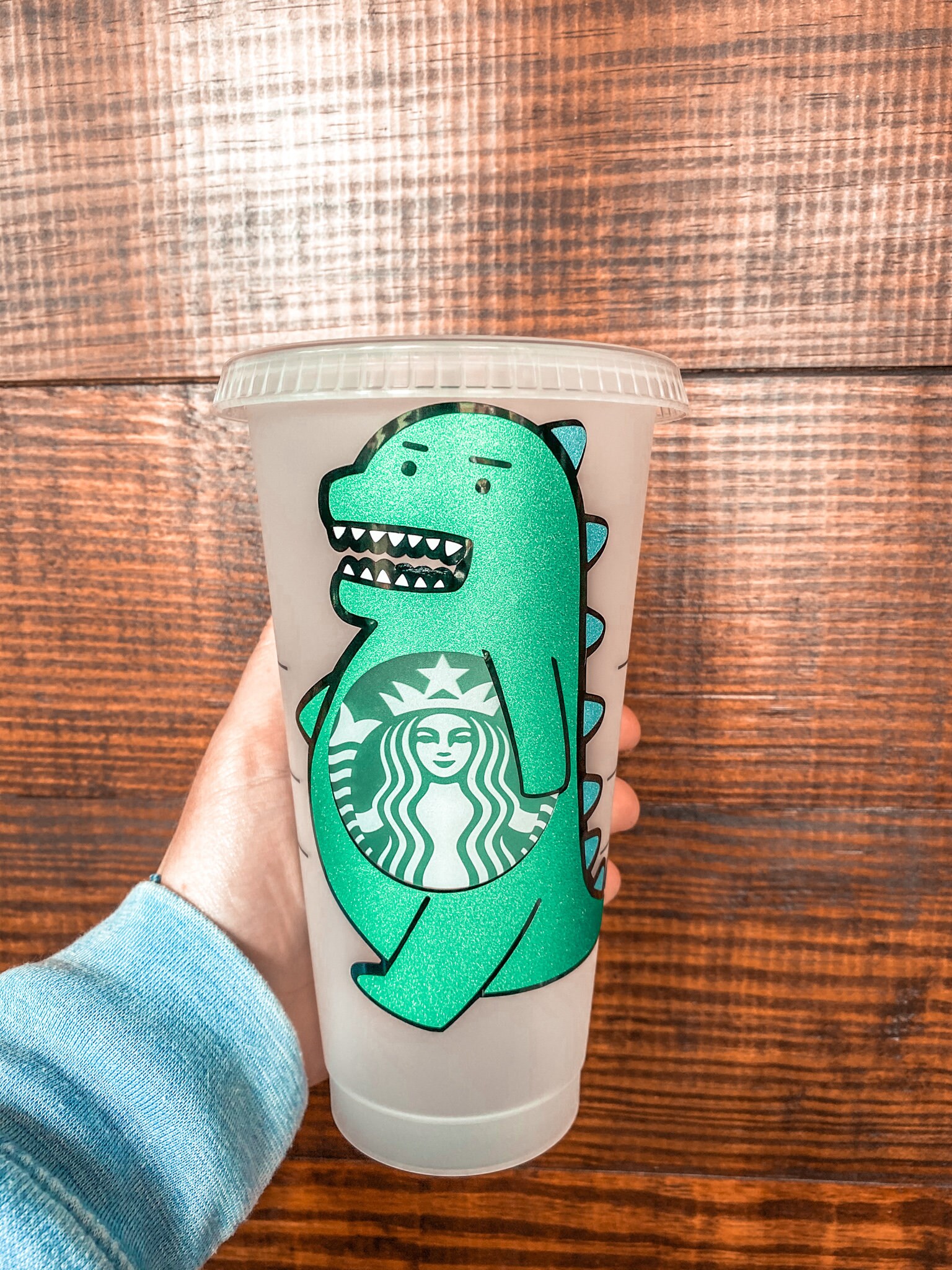 Dinosaur Starbucks Cup Dinosaur Cup Cute Dinosaur Starbucks Etsy