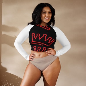 Recycled long-sleeve crop top