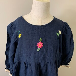 LINEN DRESS| Free Size Children Dress, Floral Hand Embroidered Linen Dress,  Long Dress, Mom and Daughter Matching Dress - Etsy