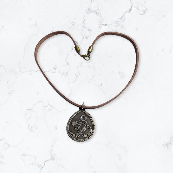 Om Amulet Leather Necklace