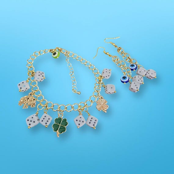 Dice Bracelet and Earrings