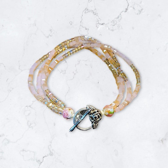 Pink Rose Bracelet