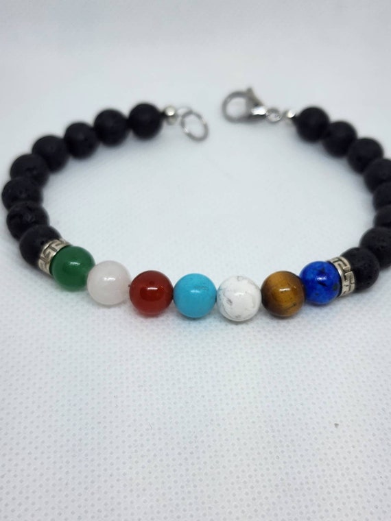Chakra Lava Stone Bracelet