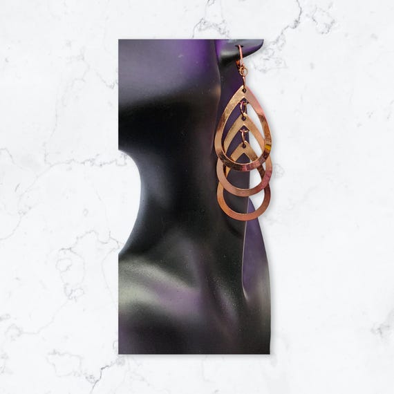 3 Tier Copper Earrings