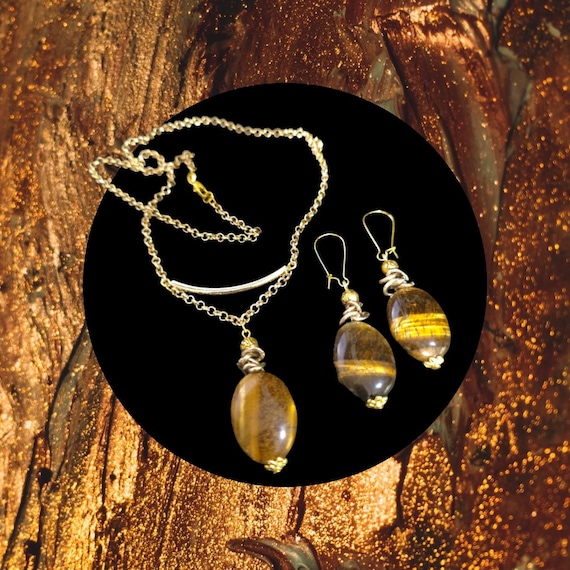 Tiger Eye Necklace Set