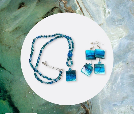 Abalone Necklace & Earrings