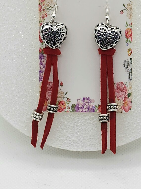Red Suede Earrings