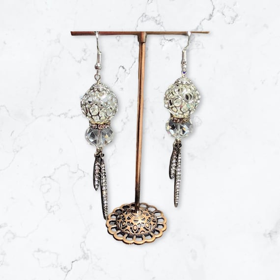Earrings - Caged Diamonds
