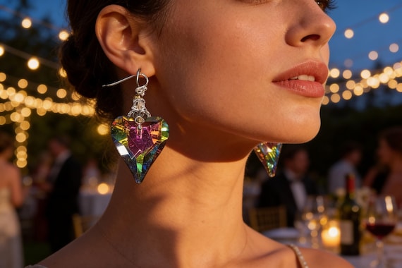 Earrings - Holographic Hearts