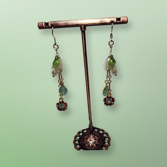 Lily & Leaf Dangle Earrings