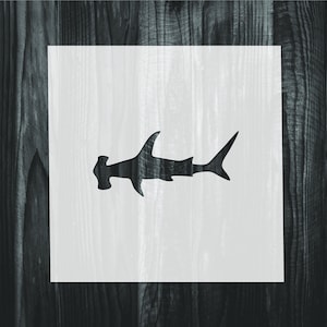 Hammerhead shark Stencil, Mylar reusable stencil, Stencil, FAST SHIPPING