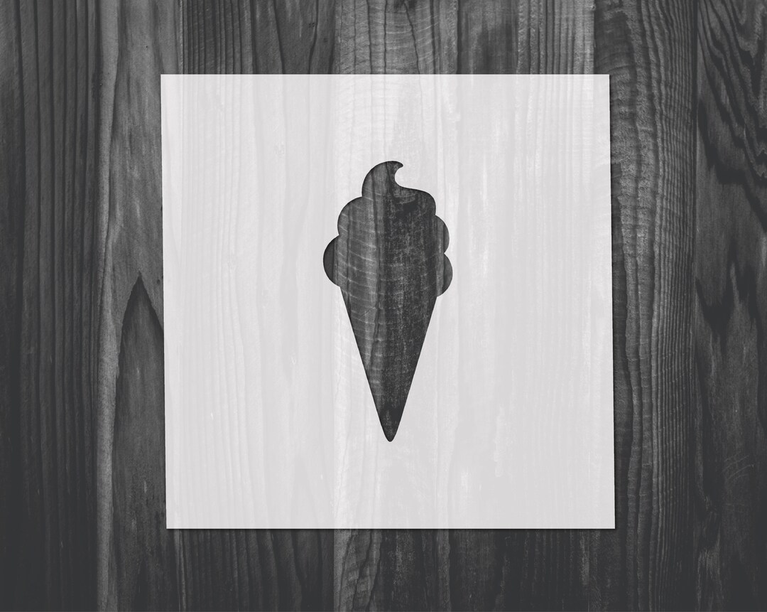 Ice Cream Cone Stencil Mylar Reusable Stencil Stencil FAST - Etsy