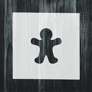 Gingerbread Man Stencil, Mylar reusable stencil, Stencil, FAST SHIPPING