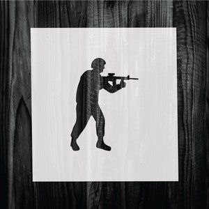 Soldier Stencil, Mylar reusable stencil, Stencil, FAST SHIPPING